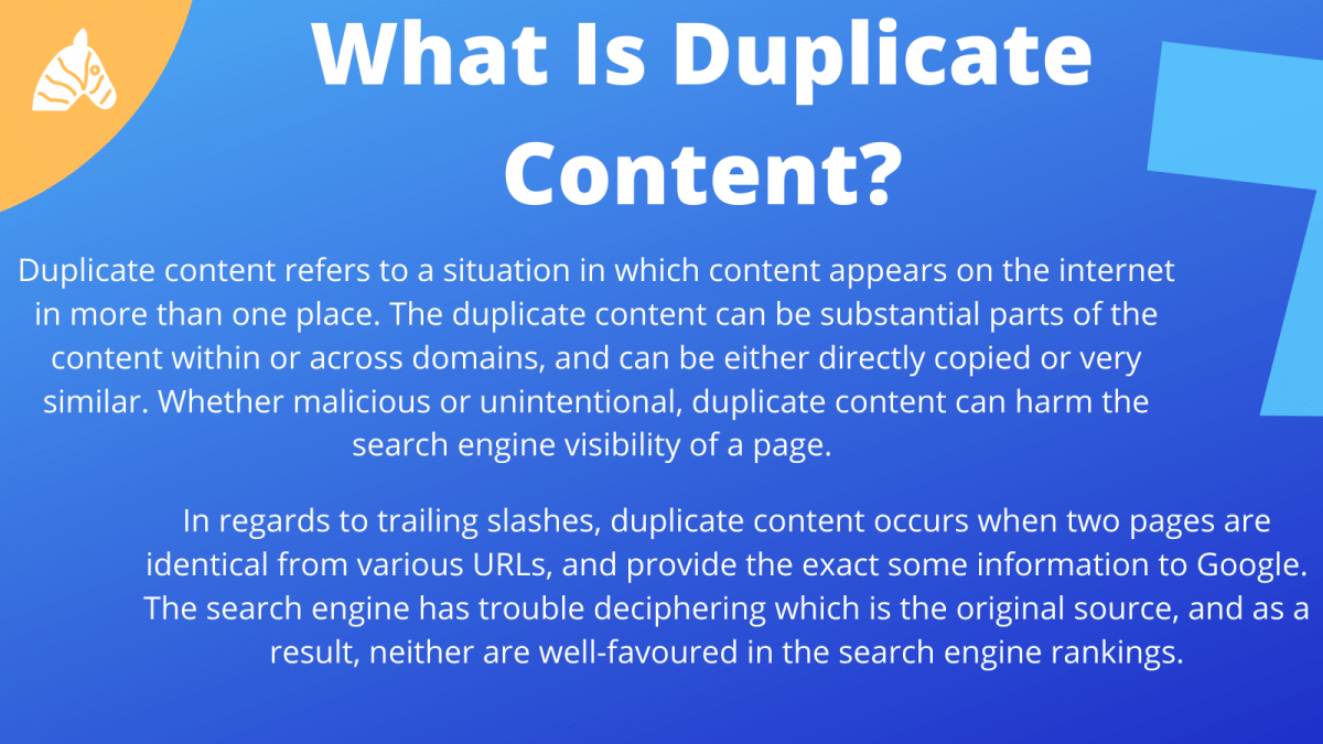 duplicate content and trailing slashes