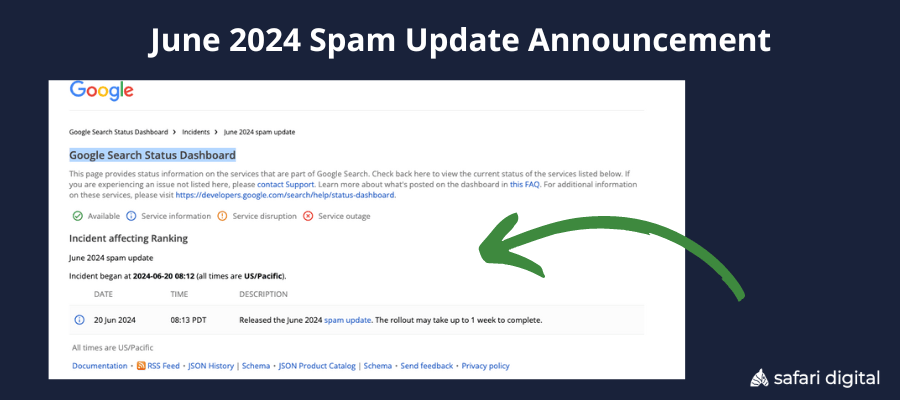 Announcement of the June 2024 Google Spam Update